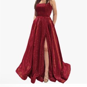 Red/Gold Prom Dress